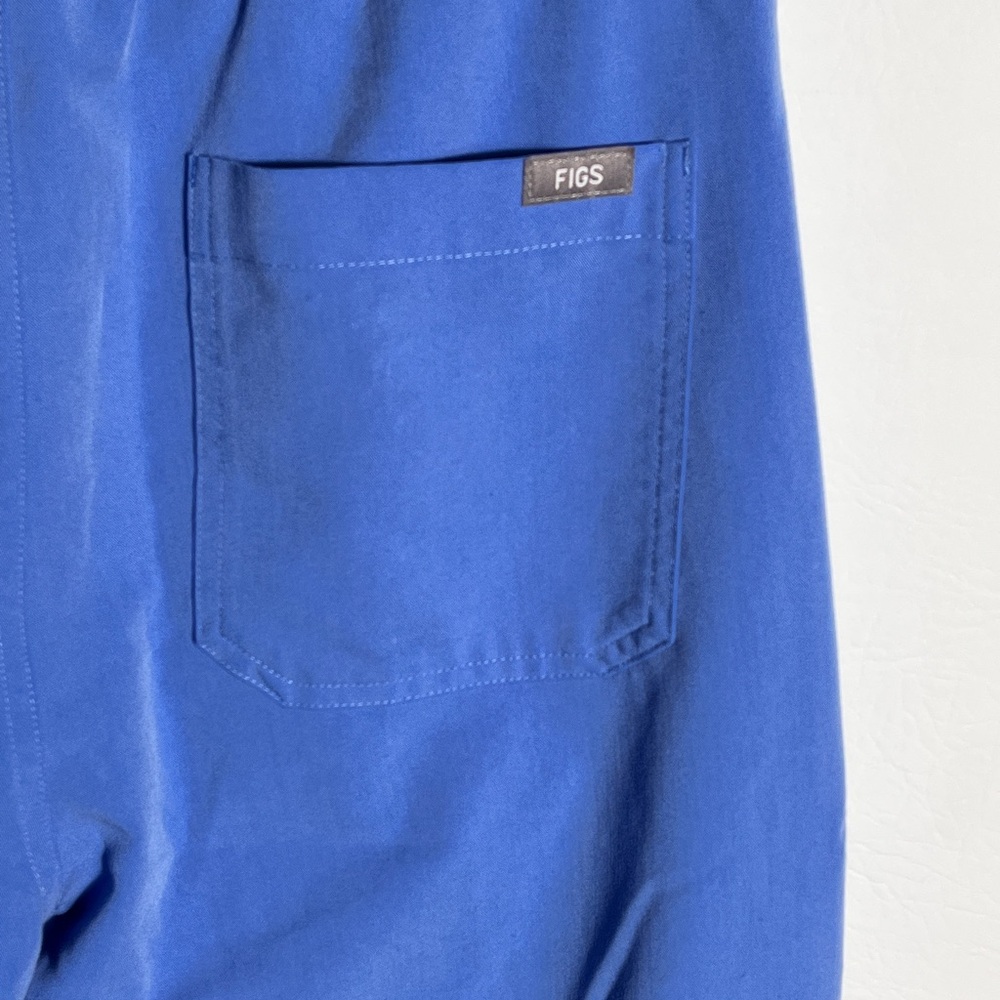 Figs Scrubs Bottoms Women Blue Technical Collection Elastic Waist Zip XS - Picture 7 of 11